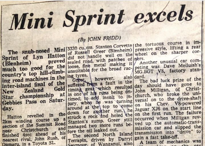 Clipping: Mini Sprint excels, by John Fridd