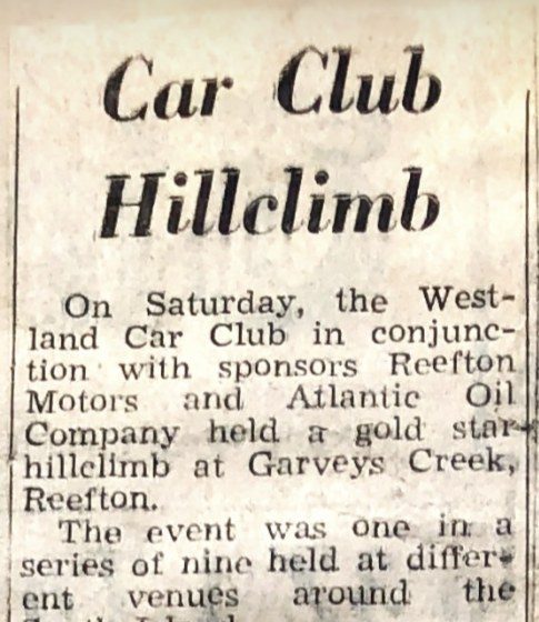Clipping: Car Club Hillclimb, Westland paper