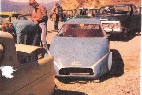 Ash McKenzie's light blue Mini Sprint in the paddock at Coronet Peak