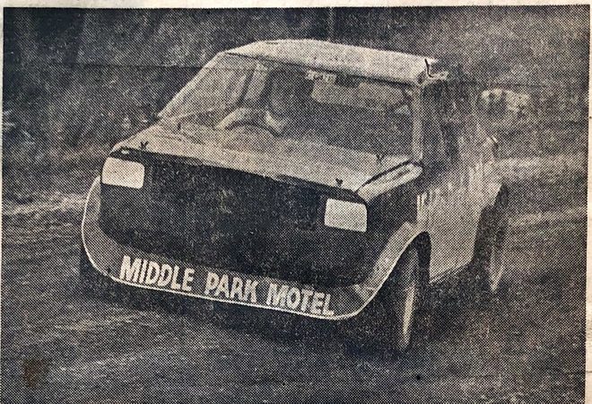 The Mini Sprint sliding at Craigmore, 1976